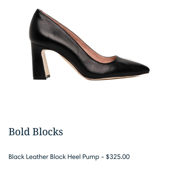 Ally Black Leather Block Heel Pumps **FREE SHIPPING** - Picture 3 of 7